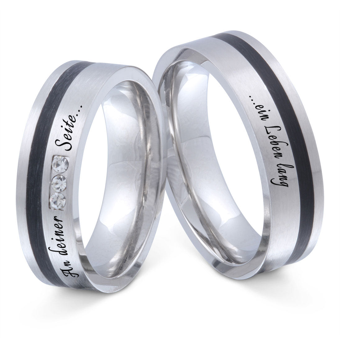 Feliz Partnerring-Set mit Lasergravur
