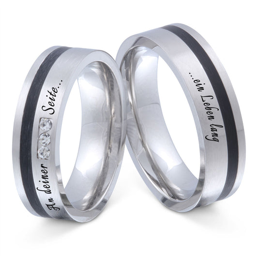 Feliz Partnerring-Set mit Lasergravur
