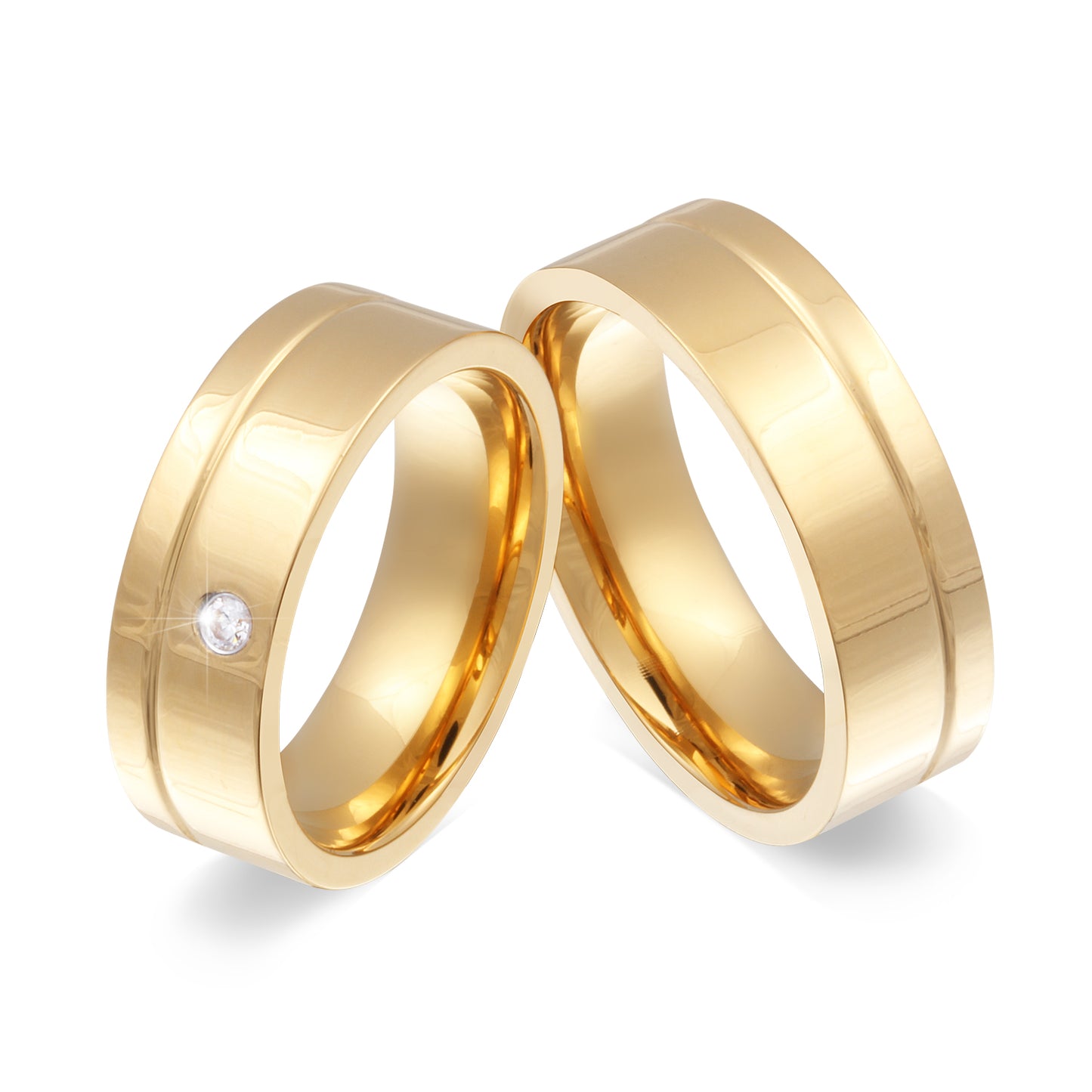 Goldness Partnerring-Set mit Handschriftgravur