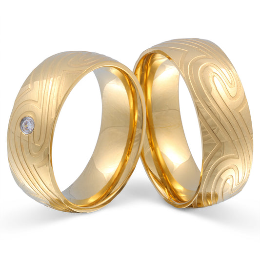 Golden Wave Partnerring-Set
