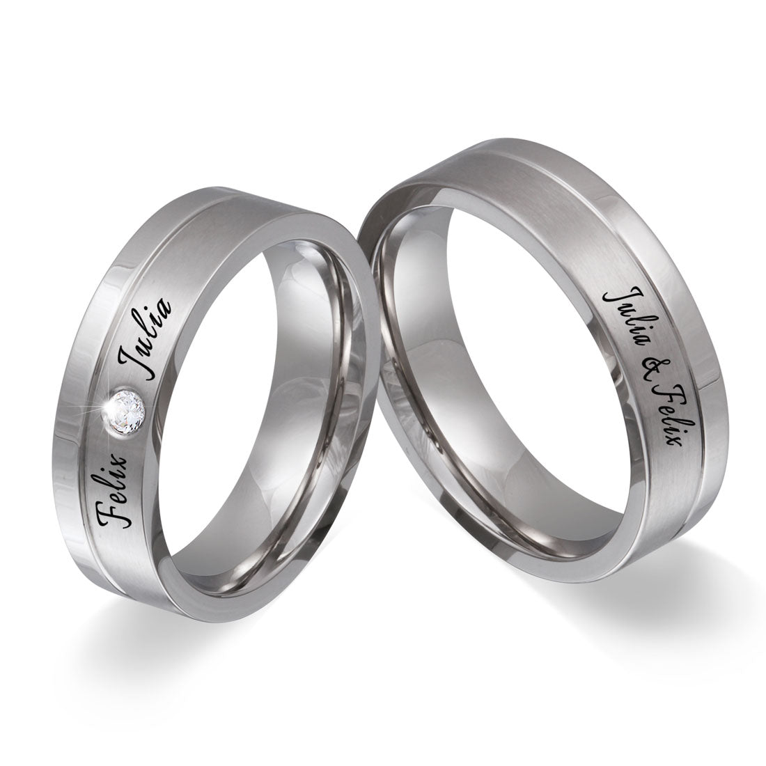 Kolita Partnerring-Set mit Lasergravur