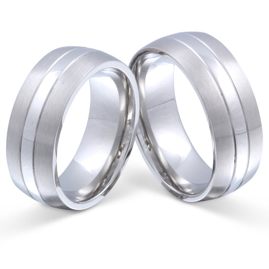 ThreeLane Partnerring-Set mit Handschriftgravur