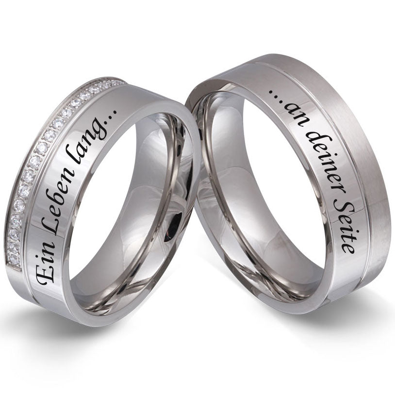 Chloa Partnerring-Set mit Handschriftgravur