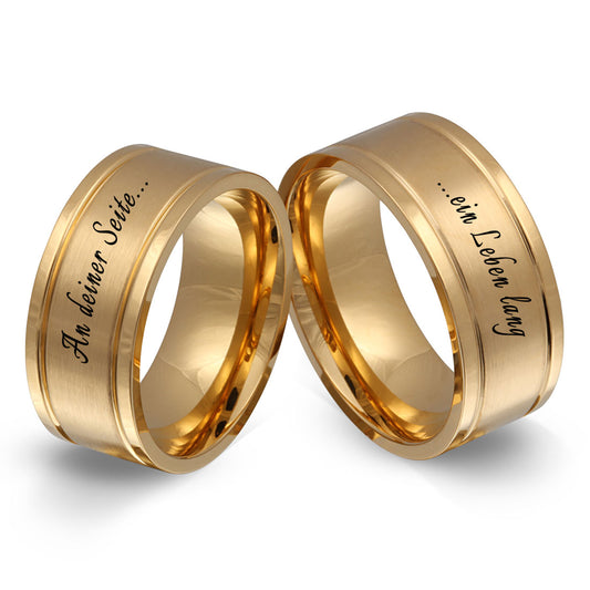 Goltena Partnerring-Set mit Lasergravur