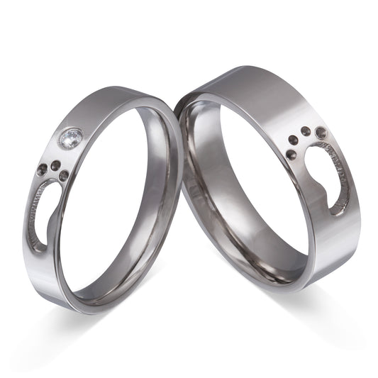 SilFeet Partnerring-Set mit Lasergravur