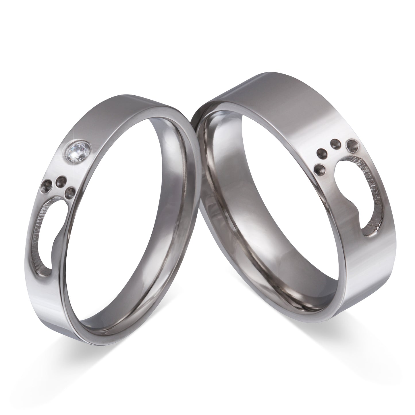 SilFeet Partnerring-Set mit Handschriftgravur