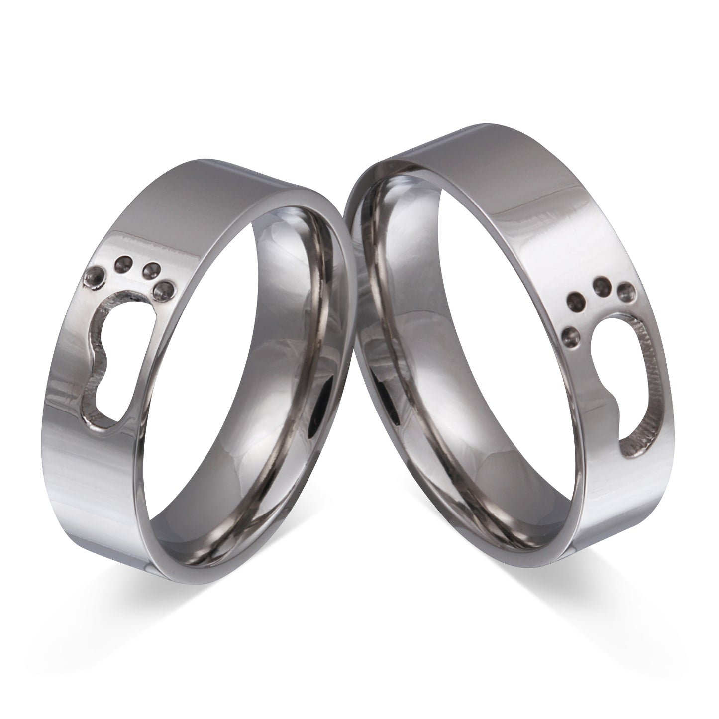 SilFeet Partnerring-Set mit Handschriftgravur
