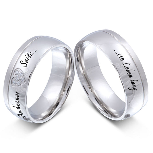 Avenue Partnerring-Set mit Lasergravur