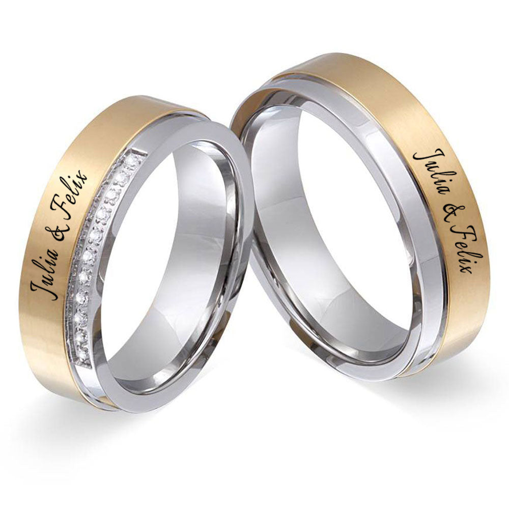 Beren Partnerring-Set mit Lasergravur