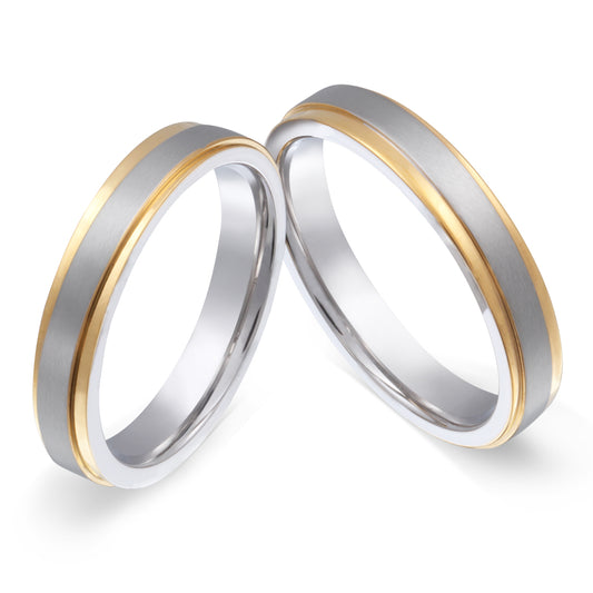 Trenzado Partnerring-Set mit Lasergravur