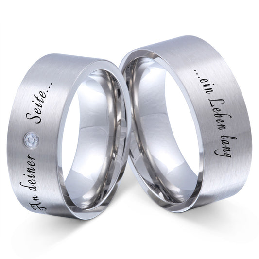 Devon Partnerring-Set mit Lasergravur