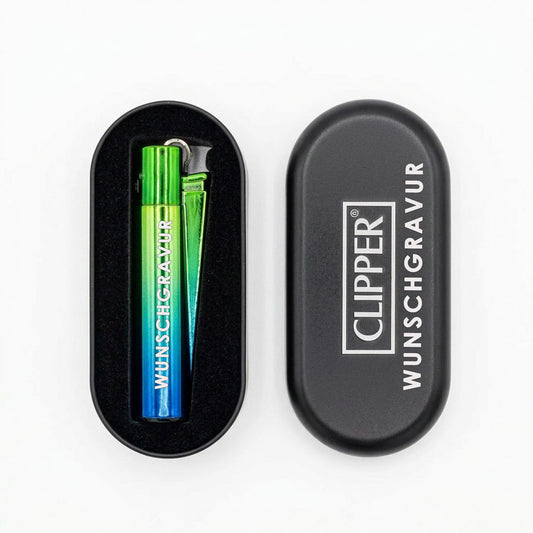 Clipper Feuerzeug Metal Peacock mit Gravur