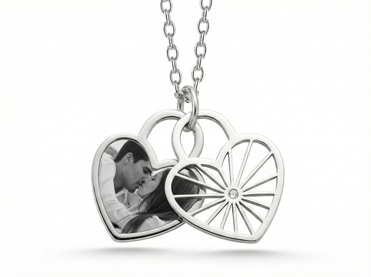 Herz Fotoanhänger mit Bildgravur