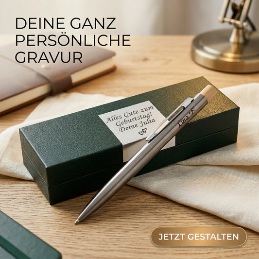 Recycelter Edelstahl Kugelschreiber SAVANNAH mit Gravur