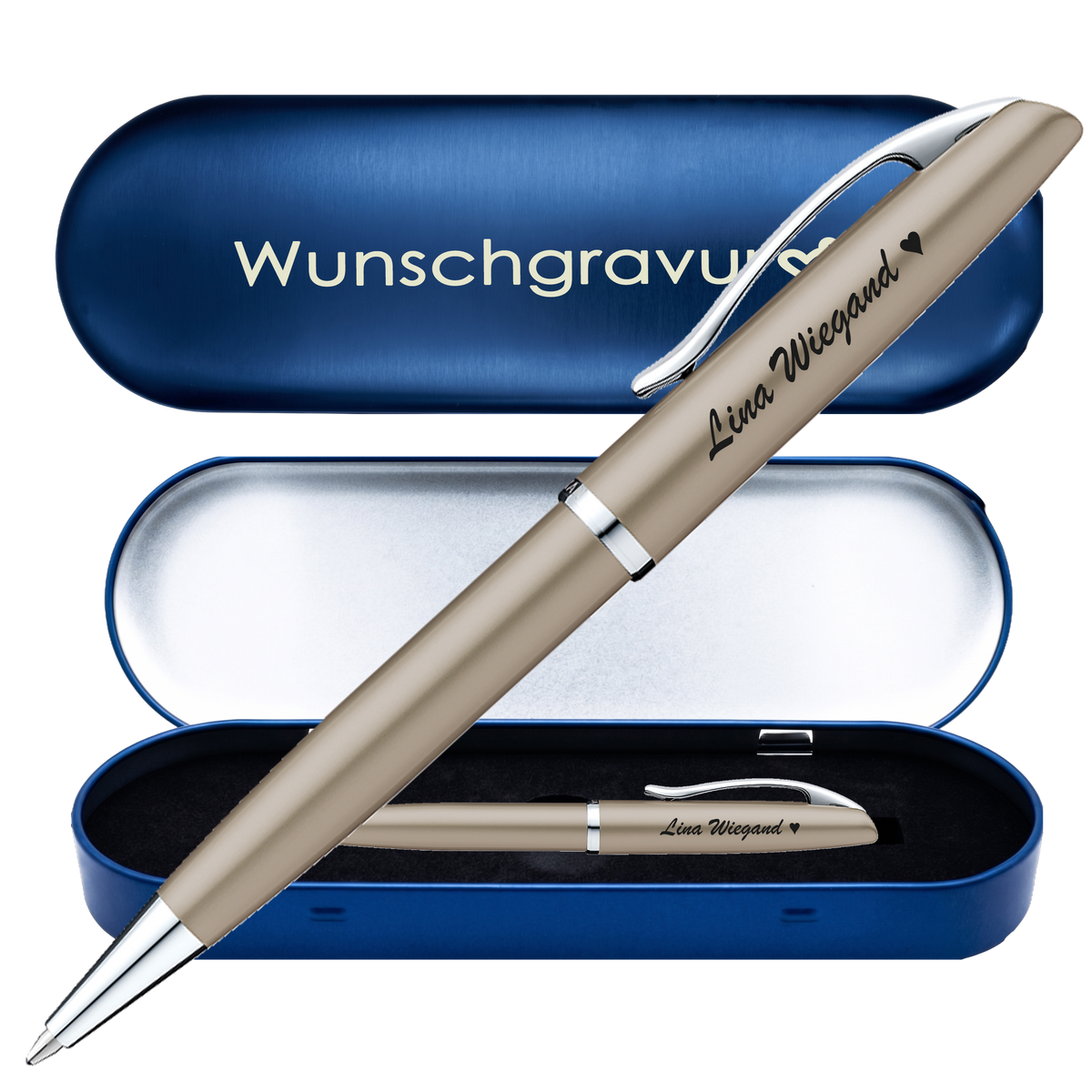 Pelikan Kugelschreiber Jazz Noble Elegance K36 Taupe mit Gravur inkl. Geschenkbox mit Gravur – PS485PSBox8