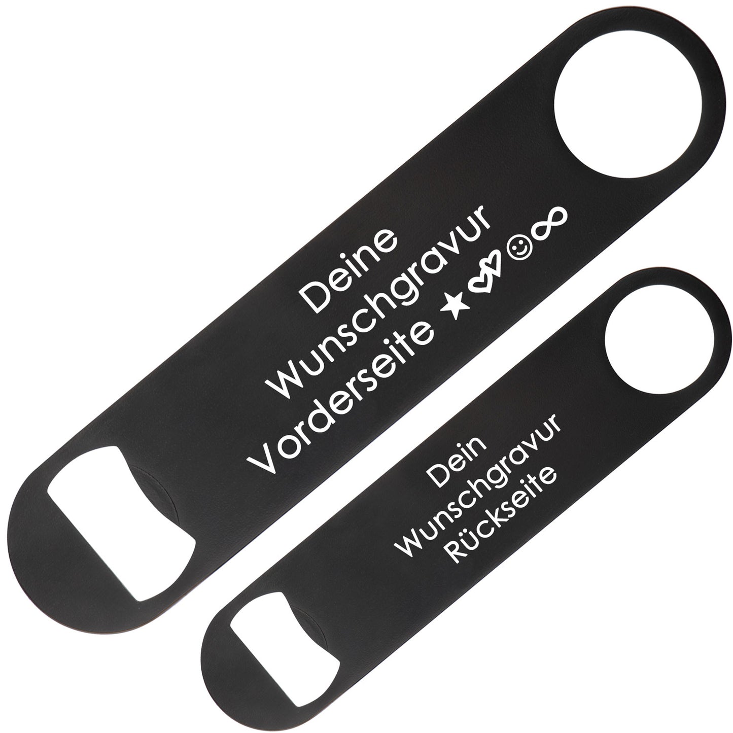 Flaschenöffner mit Gravur | Edelestahl Schwarz | Personalisierter Flaschenöffner | Geschenkidee | Werbegeschenke