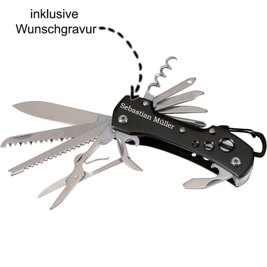 Tachenmesser 12-teilig Messer mit Gravur