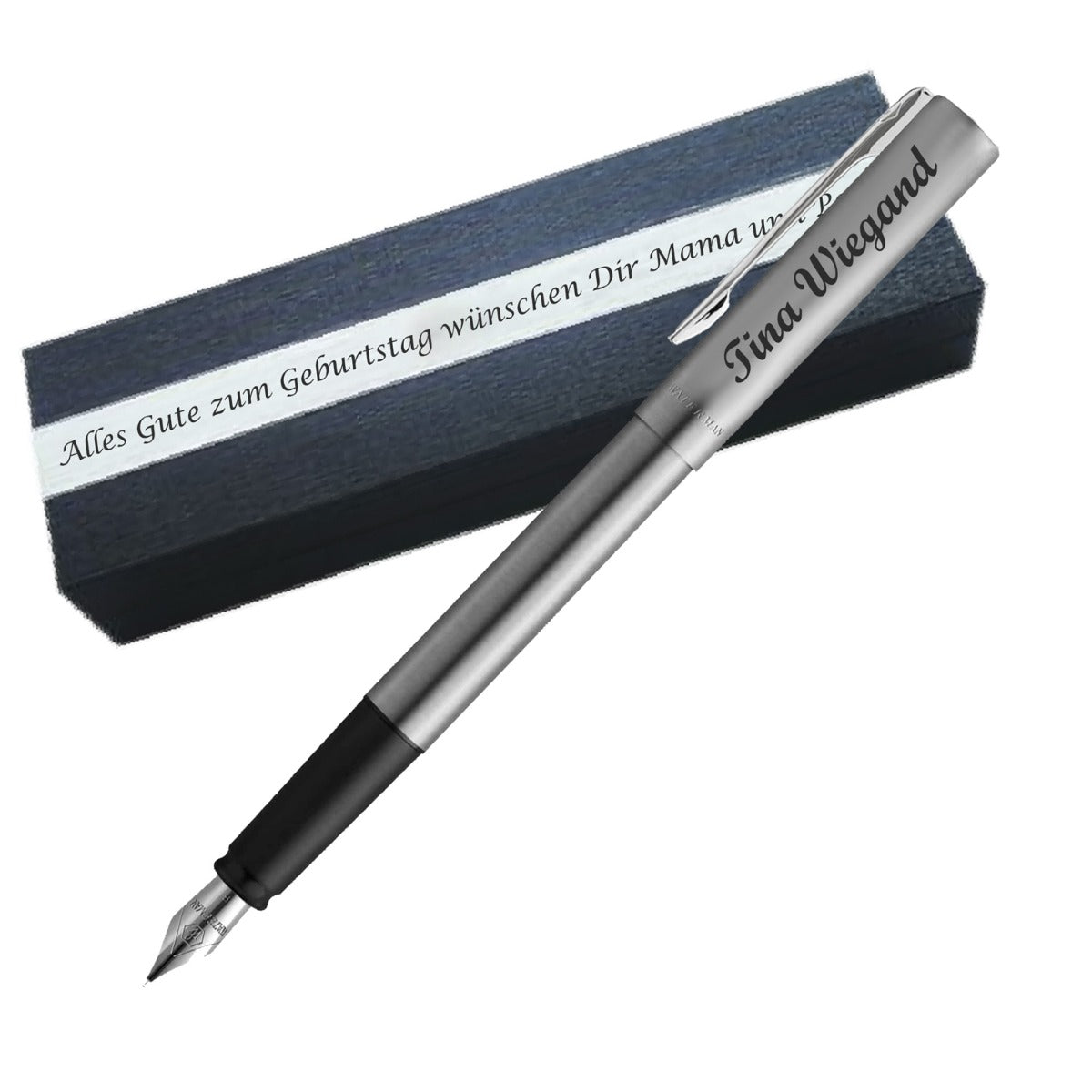 Waterman Allure Füller Chrome | Edelstahl | Füllfederhalter mit Wunschgravur