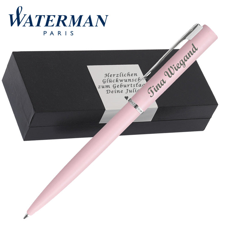 Waterman Allure Pastel Pink Kugelschreiber | Gravur auf Stift & Box |