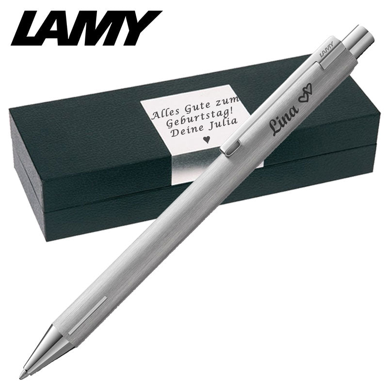 Personalisierter LAMY econ brushed Kugelschreiber 240 mit Geschenkbox inklusive Gravur