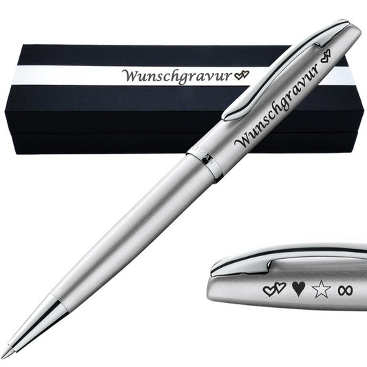 PeIikan Kugelschreiber mit Gravur als Geschenk | Emoji Gravur | Kugelschreiber Jazz Noble Elegance Silber