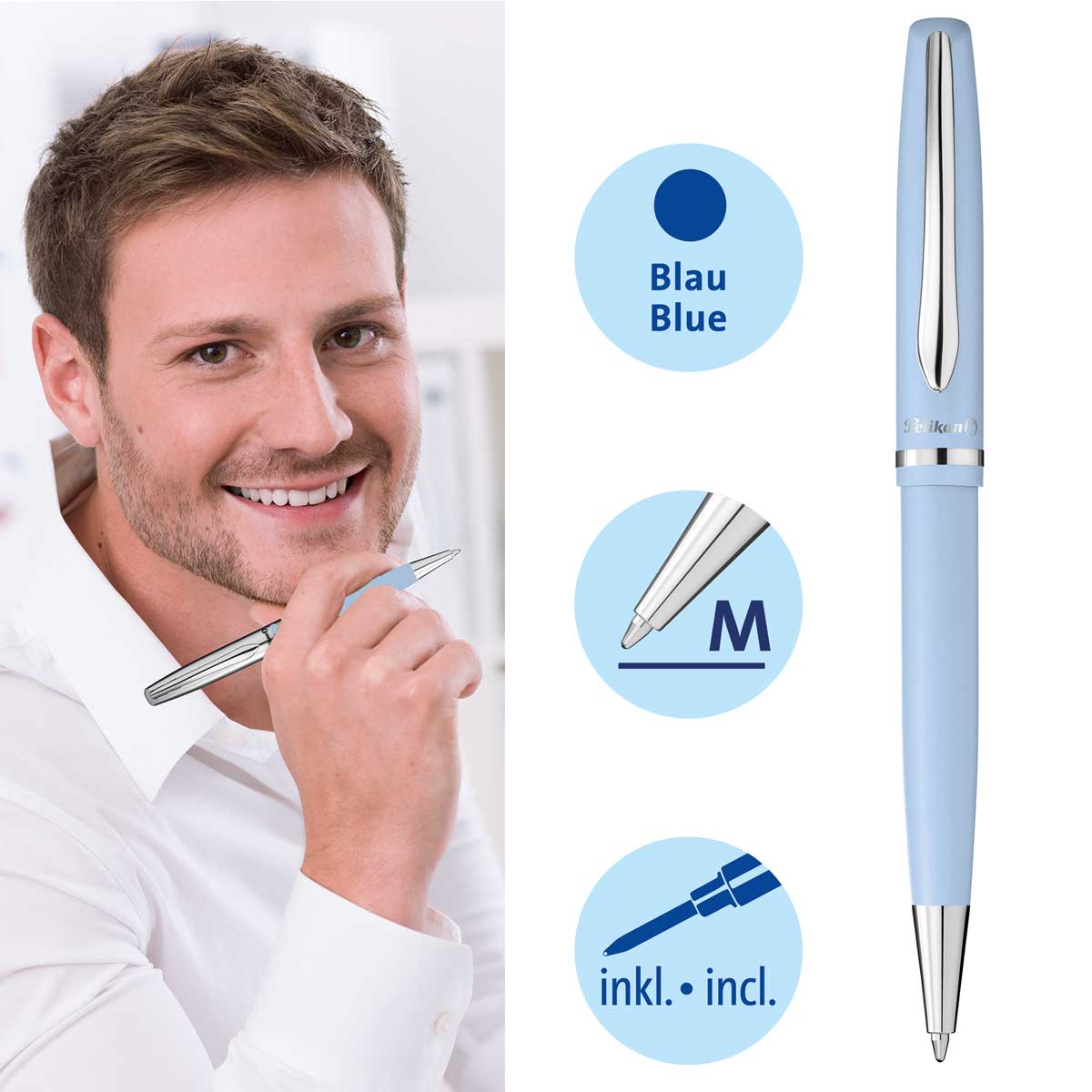 Pelikan Kugelschreiber Jazz Pastell, Blau