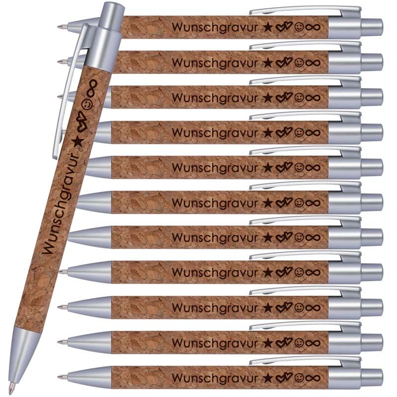 Kugelschreiber aus hochwertigem Kork | blau schreibend | Kugelschreiber personalisiert |