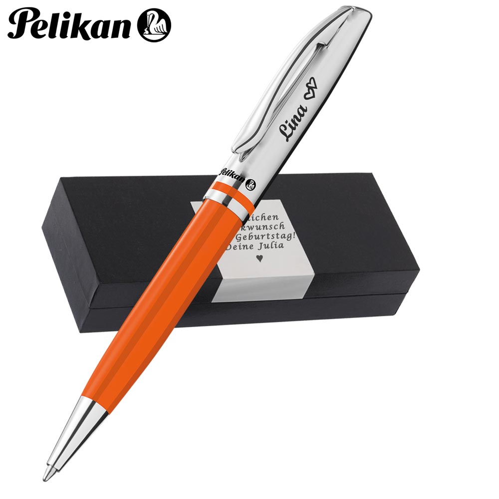 Pelikan Kugelschreiber Jazz® Classic K35 Orange mit Wunschgravur | inkl. Geschenkbox mit Gravur