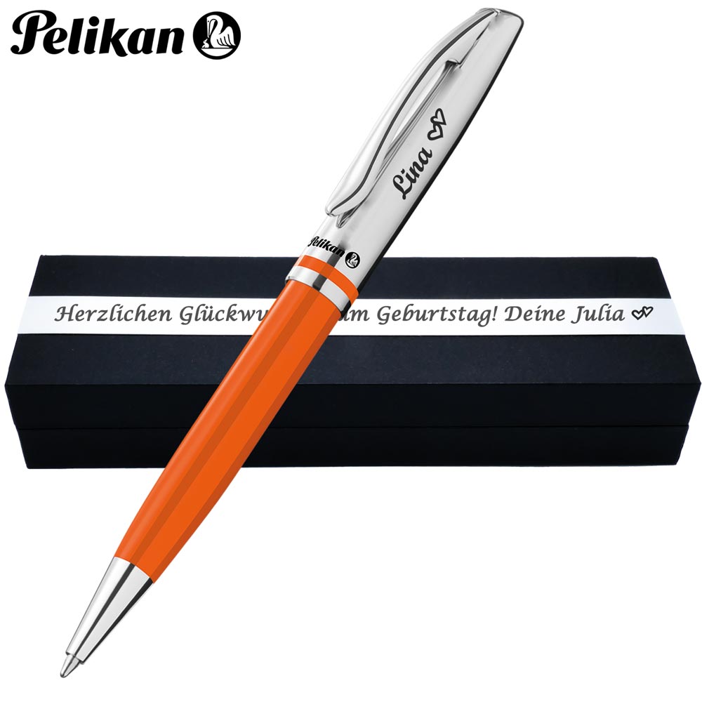 Pelikan Kugelschreiber Jazz® Classic K35 Orange mit Wunschgravur | inkl. Geschenkbox mit Gravur