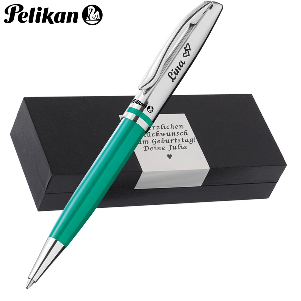 Pelikan Kugelschreiber Jazz® Classic K35 Türkis mit Wunschgravur | inkl. Geschenkbox mit Gravur