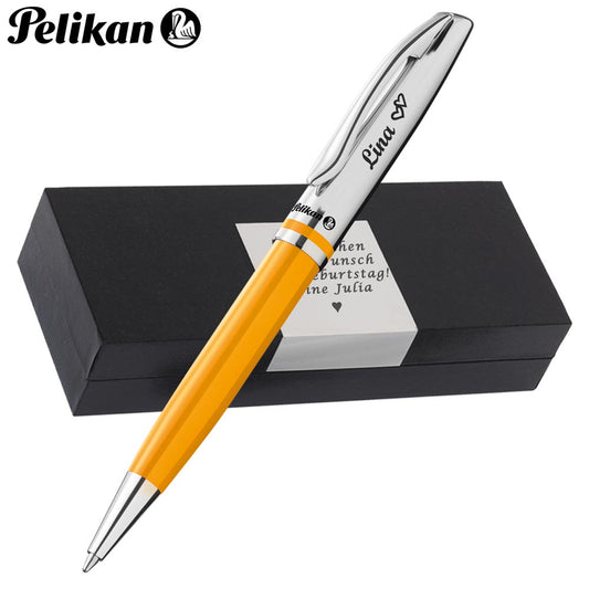 Pelikan Kugelschreiber Ineo® Fiery Red mit Wunschgravur | inkl. Geschenkbox mit Gravur | Feuerrot