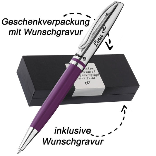 PeIikan Kugelschreiber mit Gravur als Geschenk & Symbol mit Geschenkverpackung Jazz Classic Violett