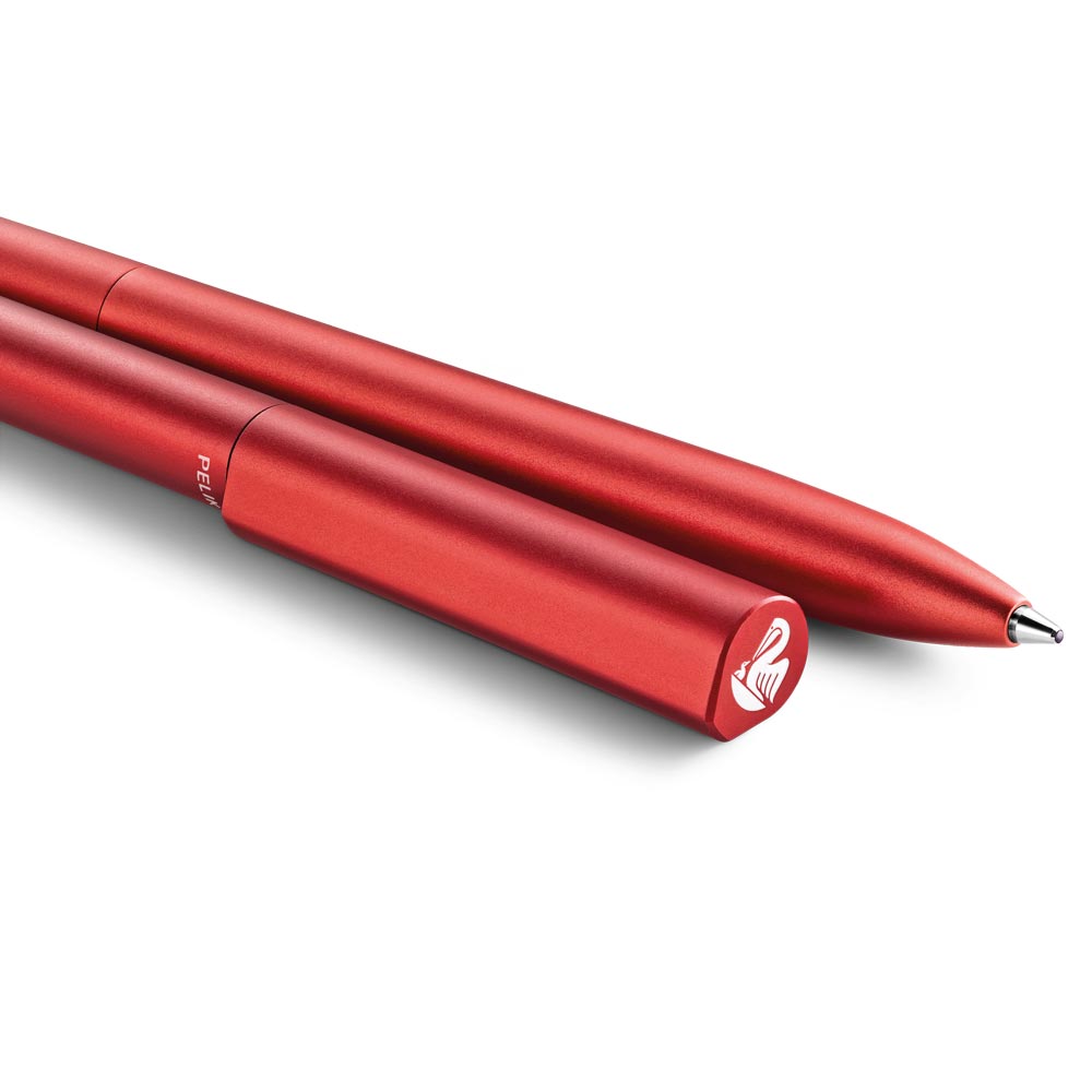 Pelikan Kugelschreiber Ineo® Feuer- Rot mit Gravur | inkl. Etui mit Wunschgravur (Platz für 10 Stifte) |