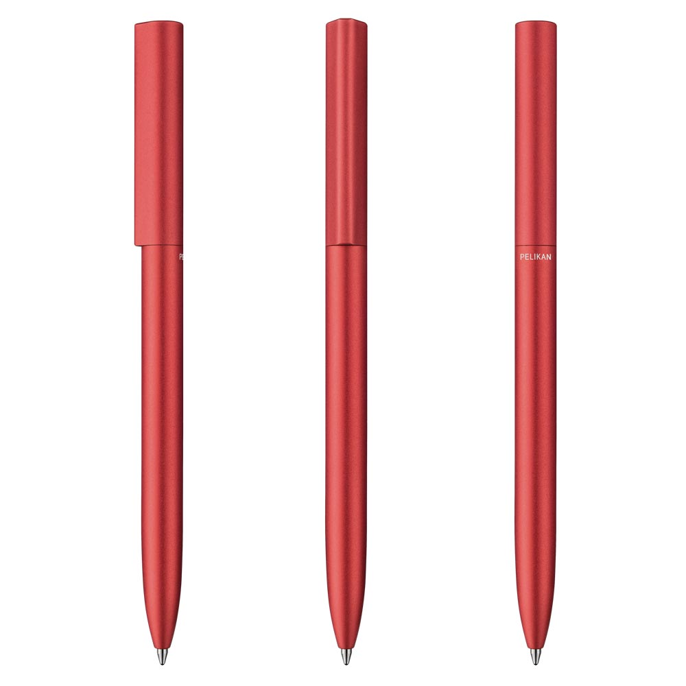 Pelikan Kugelschreiber Ineo® Feuer- Rot mit Gravur | inkl. Etui mit Wunschgravur (Platz für 10 Stifte) |