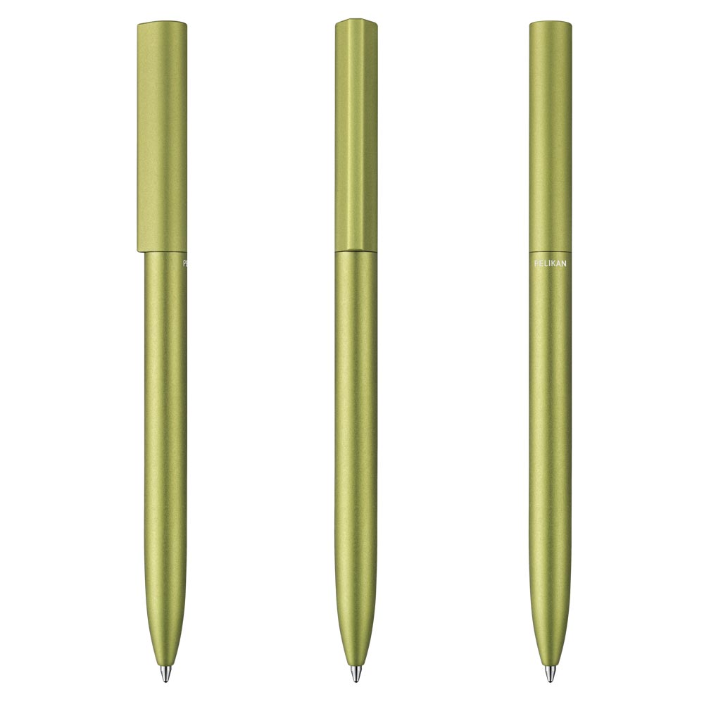 Pelikan Kugelschreiber Ineo® mit Gravur | inkl. Etui mit Wunschgravur (Platz für 10 Stifte) | Frühlings- Grün |