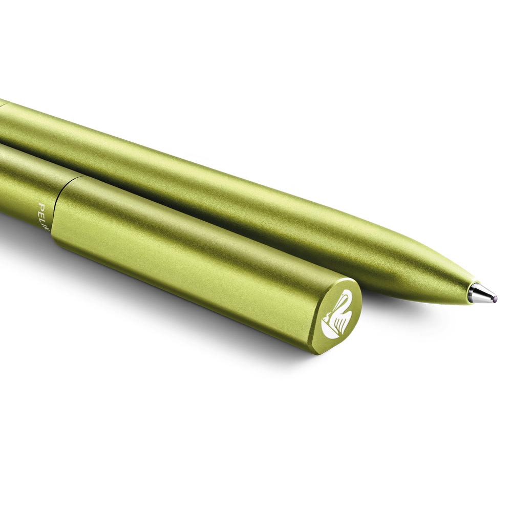 Pelikan Kugelschreiber Ineo® mit Gravur | inkl. Etui mit Wunschgravur (Platz für 10 Stifte) | Frühlings- Grün |