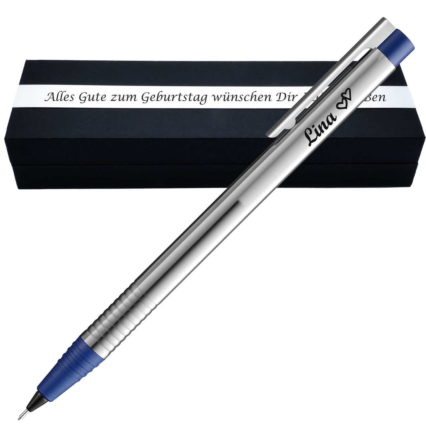 LAMY logo Druckbleistift mit Gravur als Geschenk | Geschenkverpackung inklusive Wunschgravur | 0,7 mm (LAMY M 40) Feinstrichmine