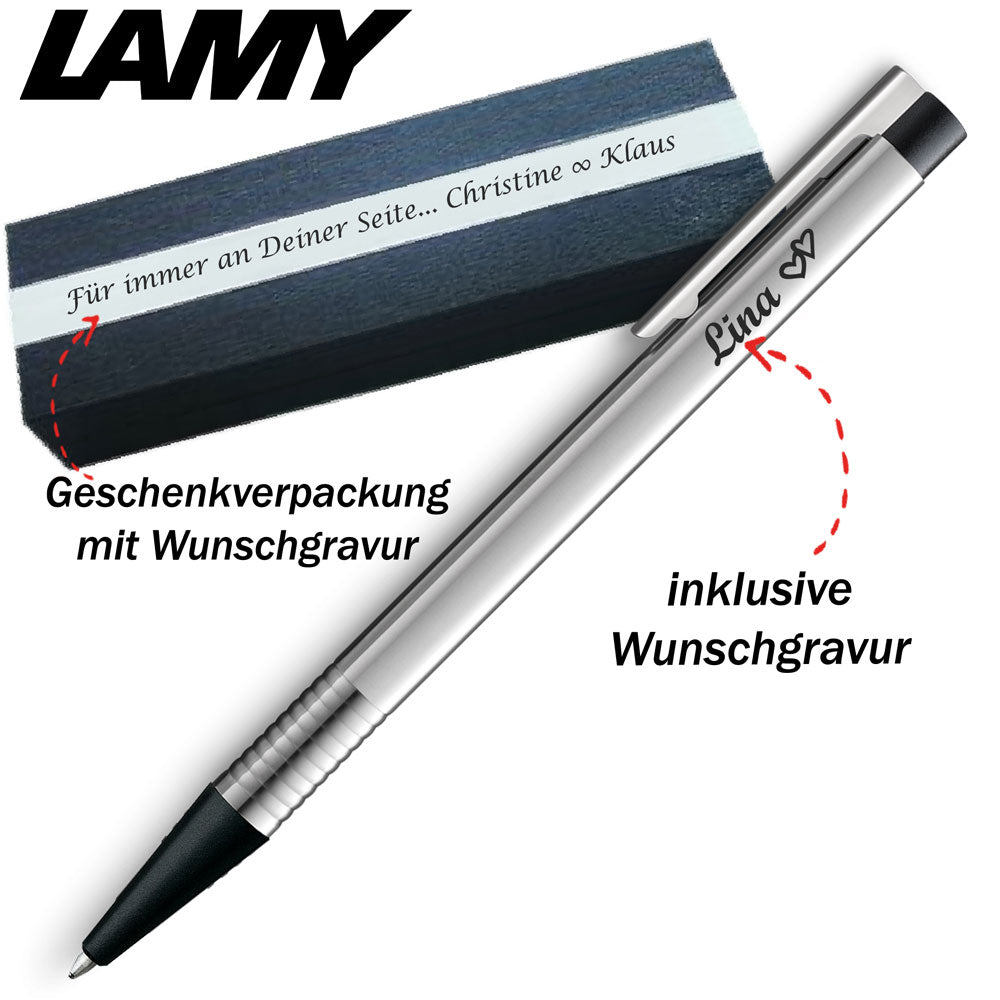 LAMY logo silber / schwarz Kugelschreiber 205