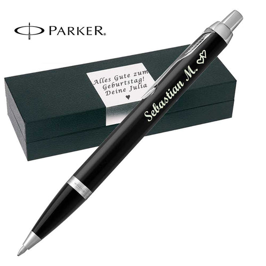 Parker - IM Core Kugelschreiber mit Gravur Mattschwarz C.C. Mine Blau