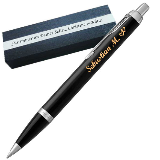 Parker - IM Core Kugelschreiber mit Gravur Mattschwarz C.C. Mine Blau