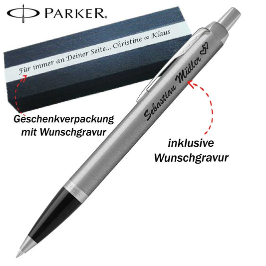 Parker IM Core Stainless Steel CT Kugelschreiber mit Gravur