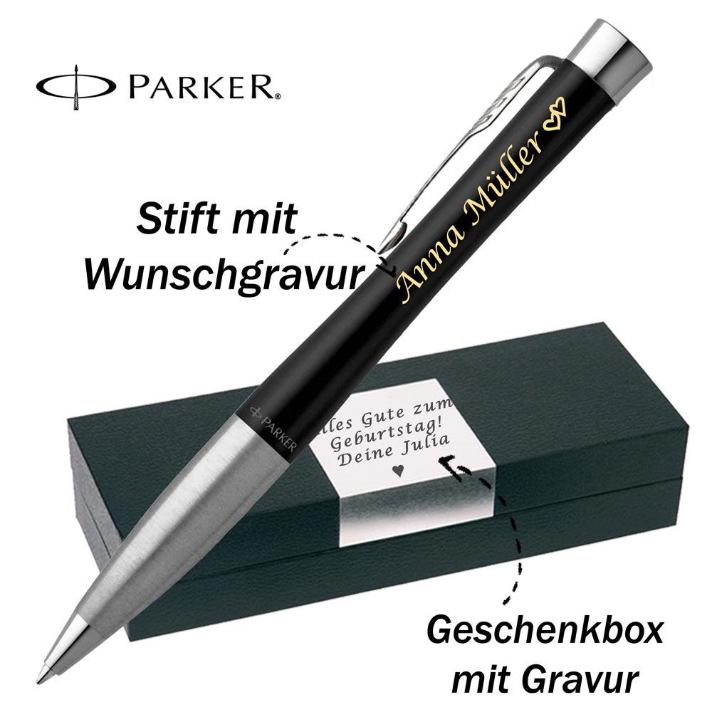 Parker Urban Core Muted Black CT Kugelschreiber mit Gravur