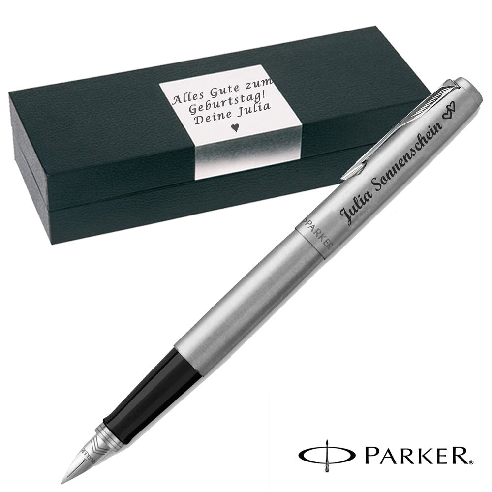 PARKER Füller mit Gravur - JOTTER FÜLLFEDERHALTER Edelstahl C.C.