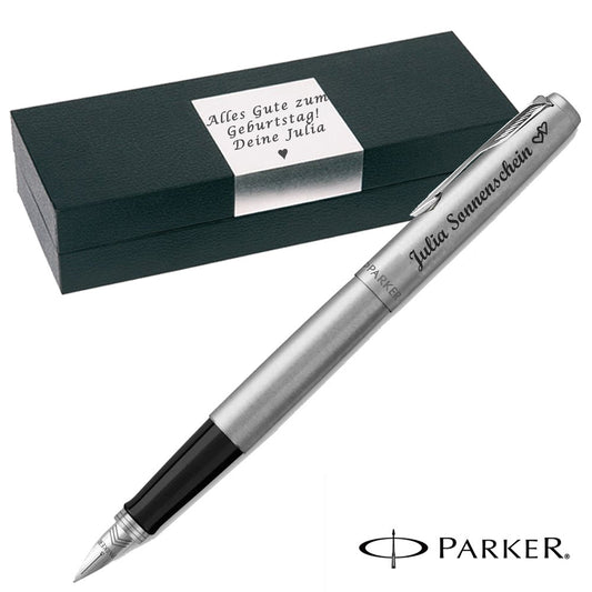PARKER Füller mit Gravur - JOTTER FÜLLFEDERHALTER Edelstahl C.C.
