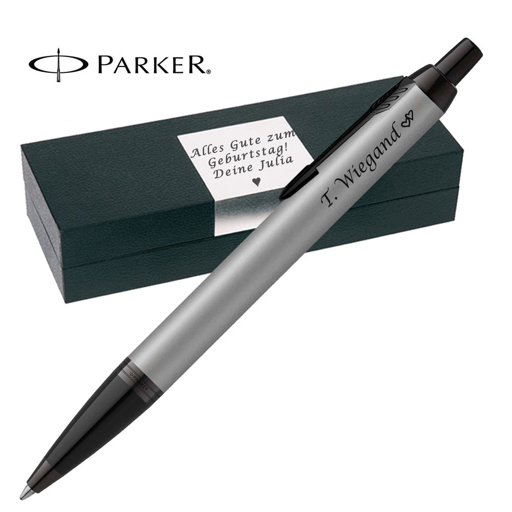 Parker IM Achromatic Matt Grey BT Kugelschreiber mit Gravur