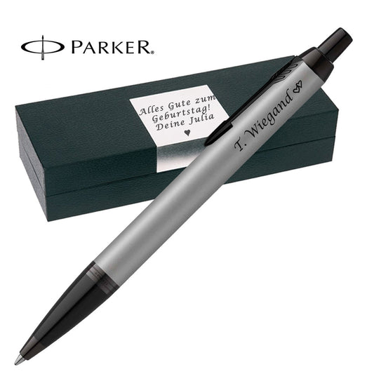 Parker IM Achromatic Matt Grey BT Kugelschreiber mit Gravur