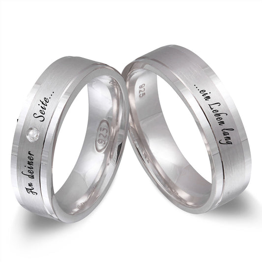 Gracia Partnerring-Set mit Lasergravur