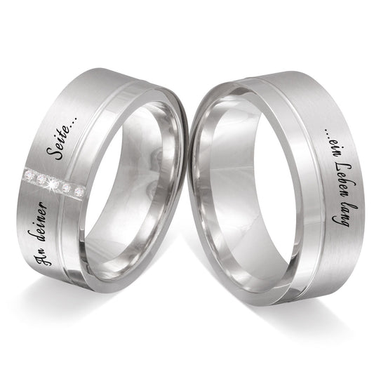 Cust Partnerring-Set mit Lasergravur