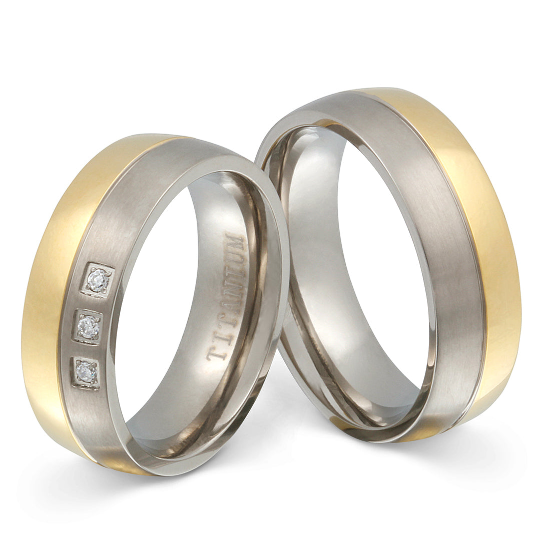 Amarillo Partnerring-Set mit Lasergravur