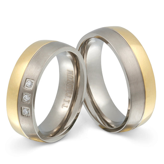 Amarillo Partnerring-Set mit Lasergravur